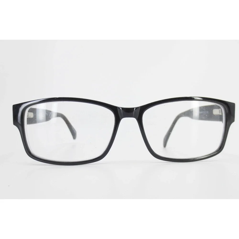 Modern Slick Black Rectangular Eyeglasses Frames 57-17-150 Full Rim Eyewear